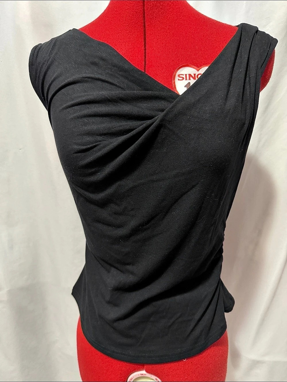 Zesica Women'Small Cowl Neck Tank Top Sleeveless Ruched Slim Shirt Cowl Neck
